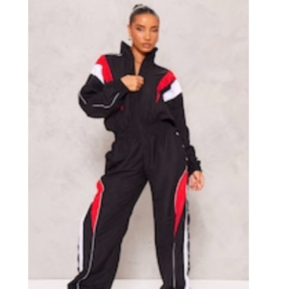 PrettyLittleThing Black and Red Tracksuit